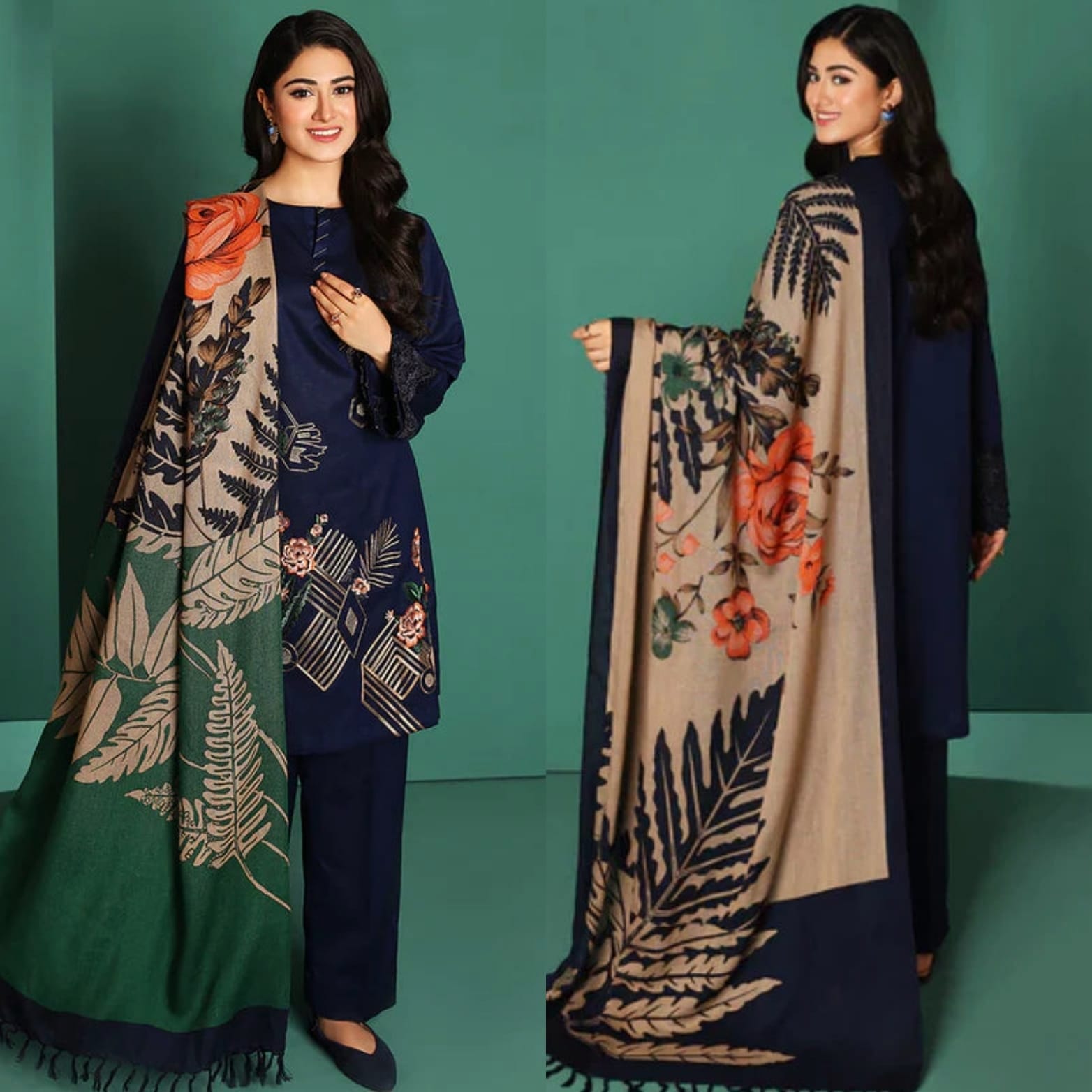 3 Pcs Women's Unstitched Embroidered Suit