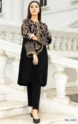 2 Pcs Women's Unstitched Embroidered Suit