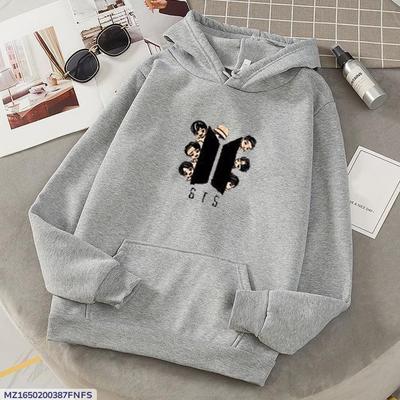 1 Pc Women's Stitched Fleece Printed Pullover Hoodie