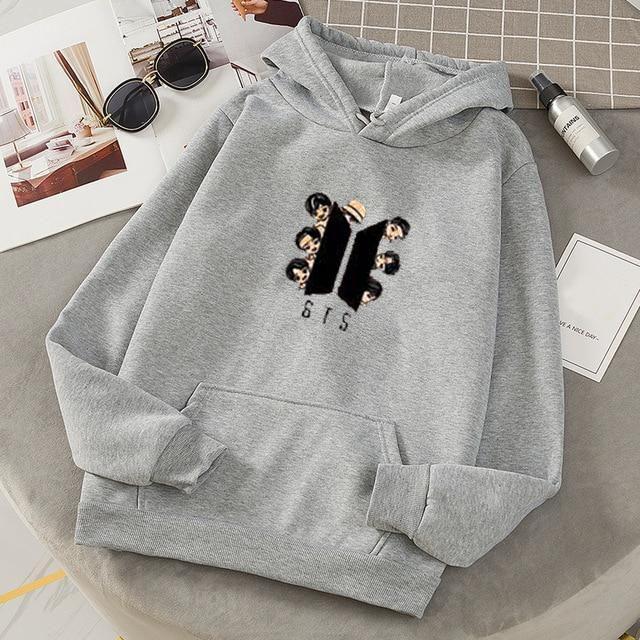 1 Pc Women's Stitched Fleece Printed Pullover Hoodie