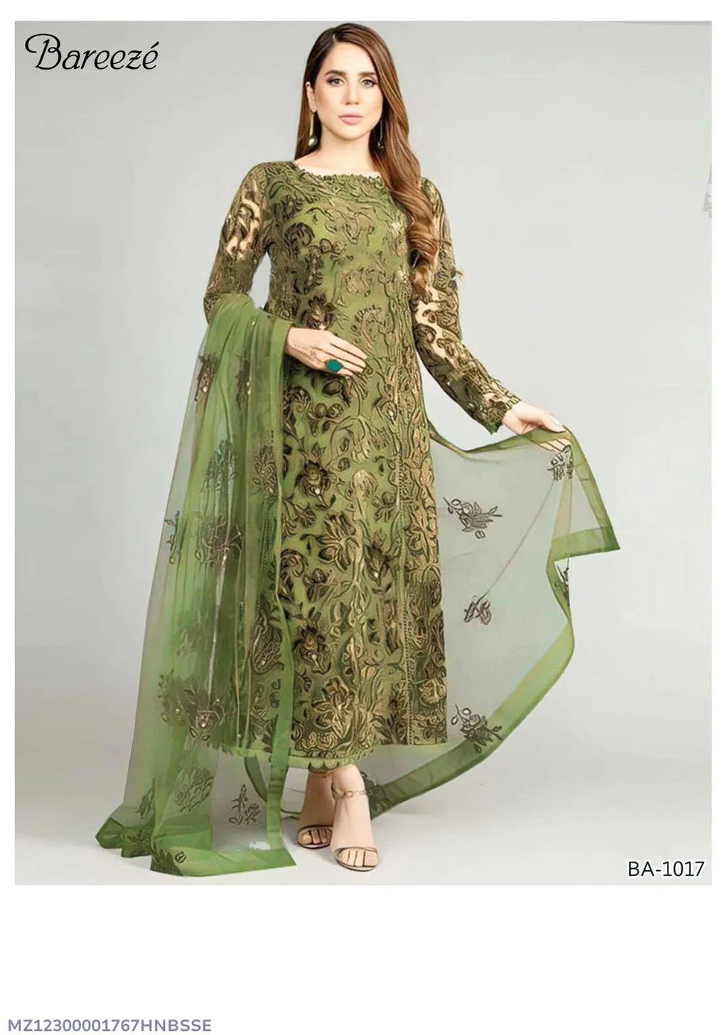 3 Pcs Women unstitched Embroidered suit