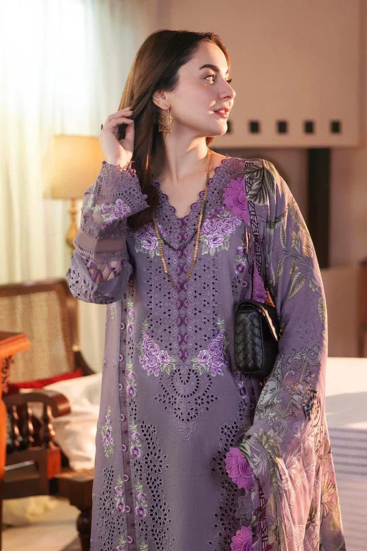 3 Pcs Women unstitched  Chikankari suit