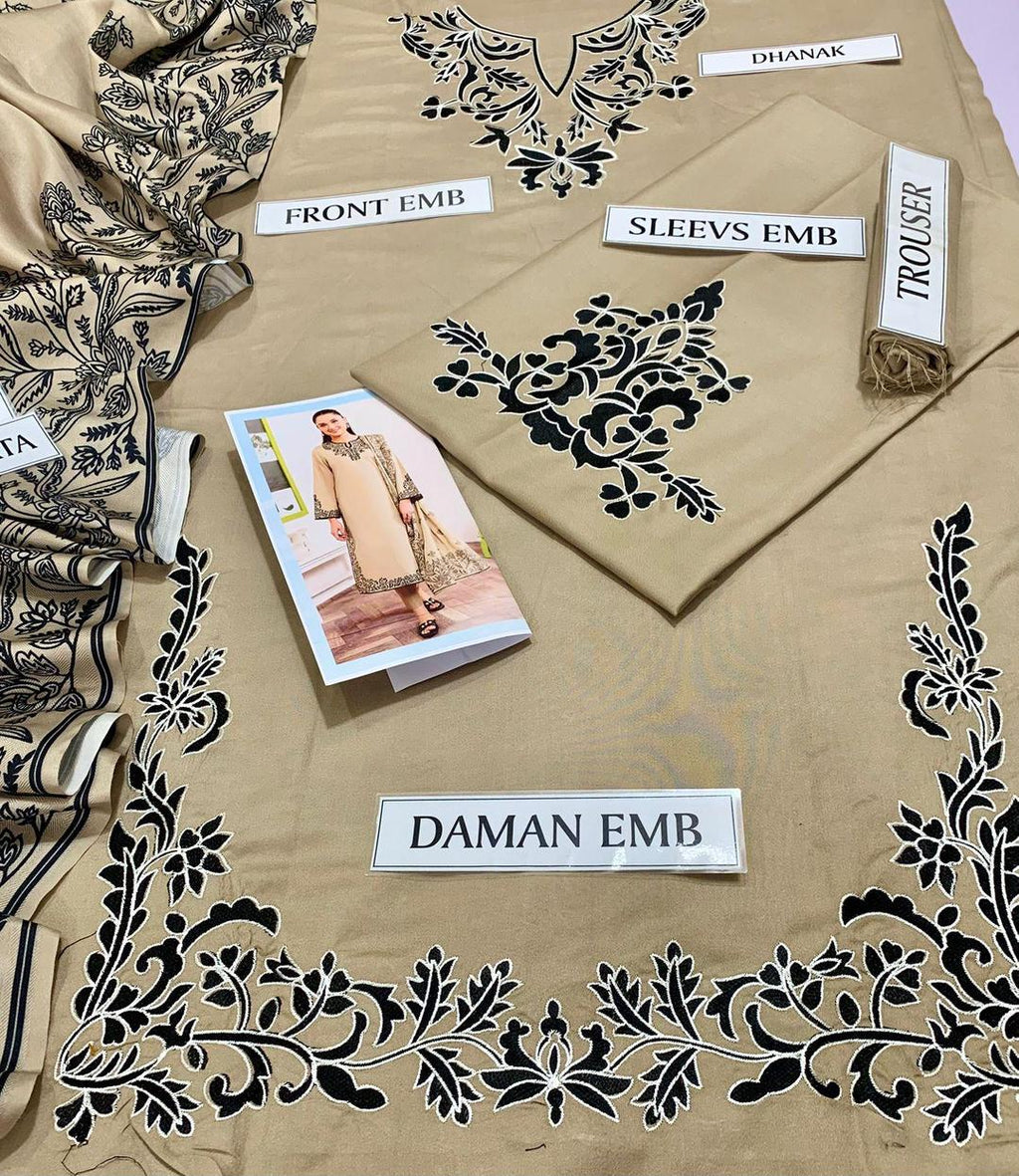 3 Pcs Women unstitched  suit