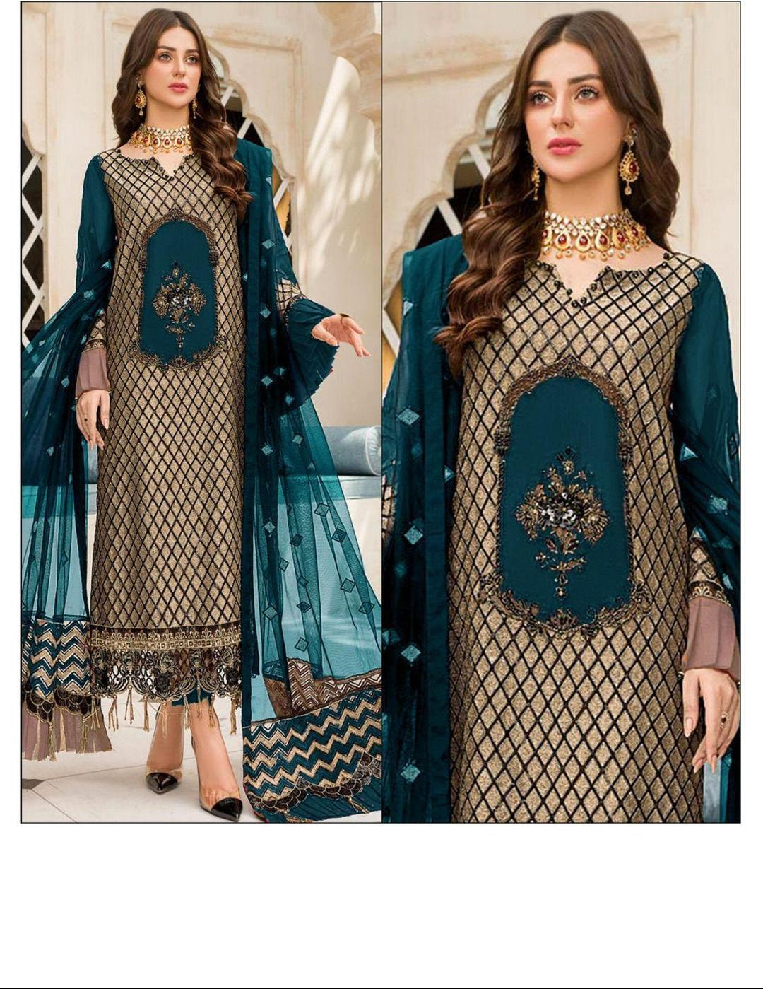 3 Pcs Women's Unstitched Embroidered Suit