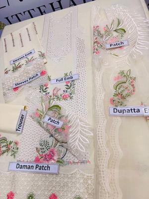 3 Pcs Women's Unstitched Embroidered Suit