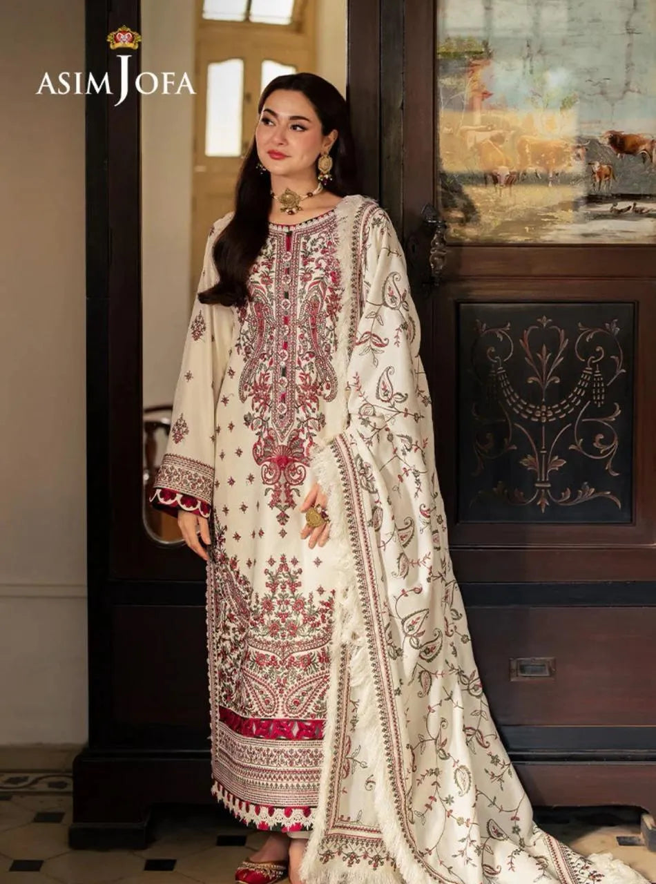 3 Pcs Women's Unstitched Embroidered Suit
