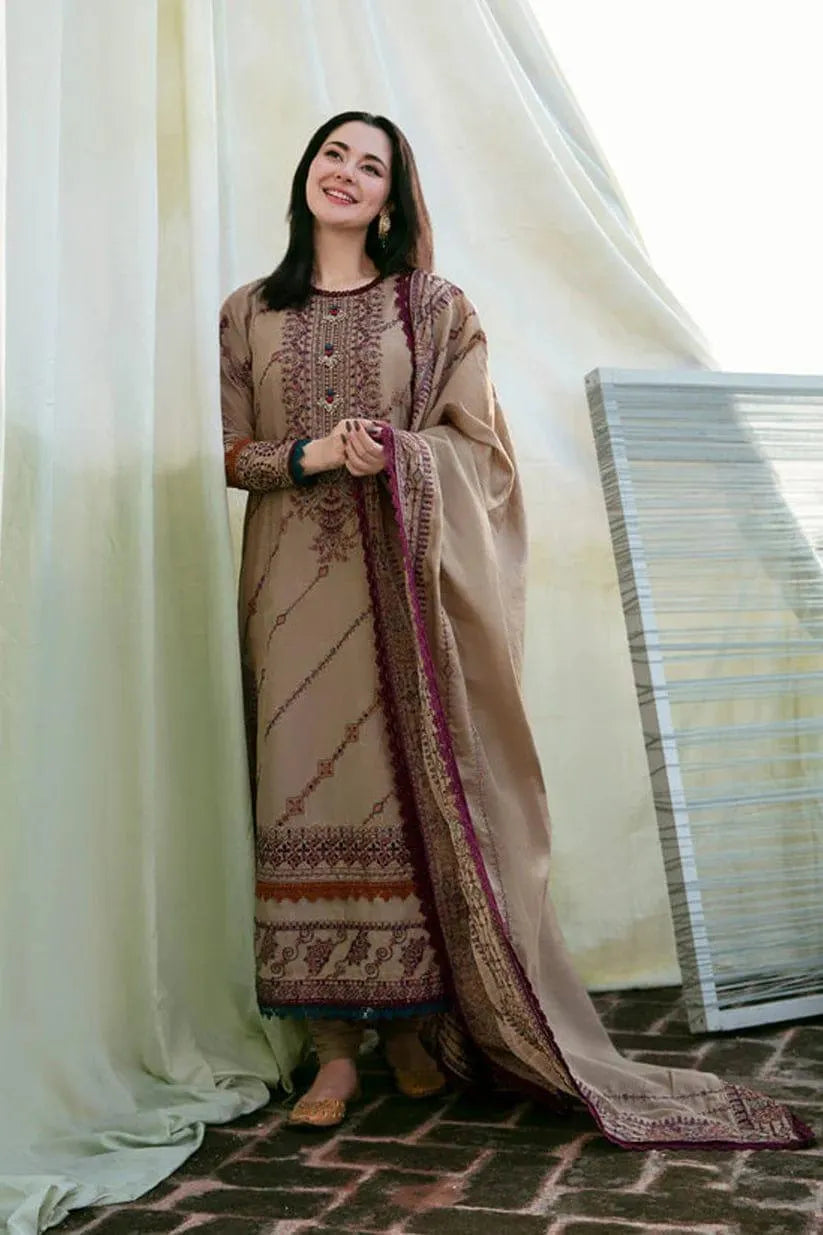 3 Pcs Women's Unstitched Embroidered Suit
