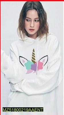 Women's Stitched Fleece Printed Hoodie, Pack Of 2 - Pink & White