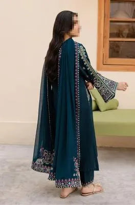 3 Pcs Women's Unstitched Embroidered Suit
