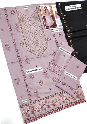 3 Pcs Women's Unstitched Embroidered Suit