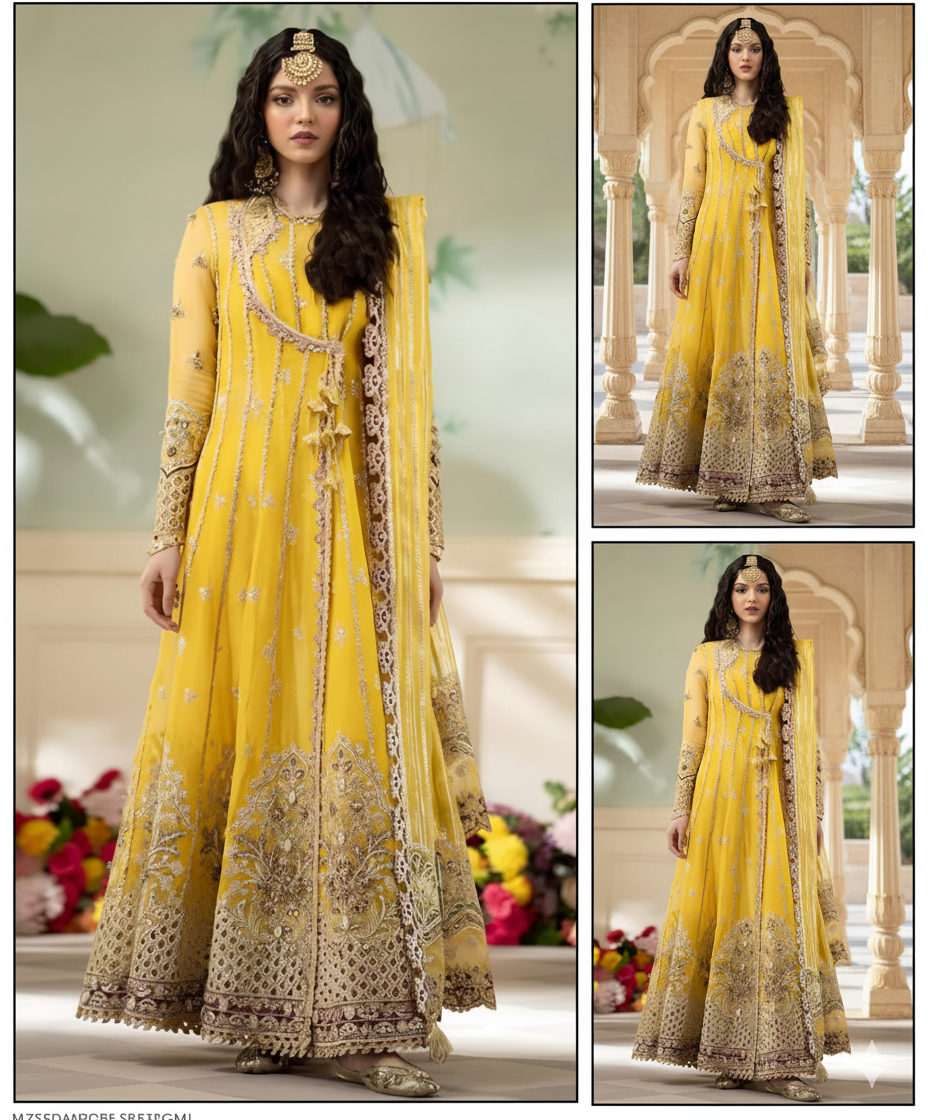 3 Pcs women  unstitched Embroidered suit