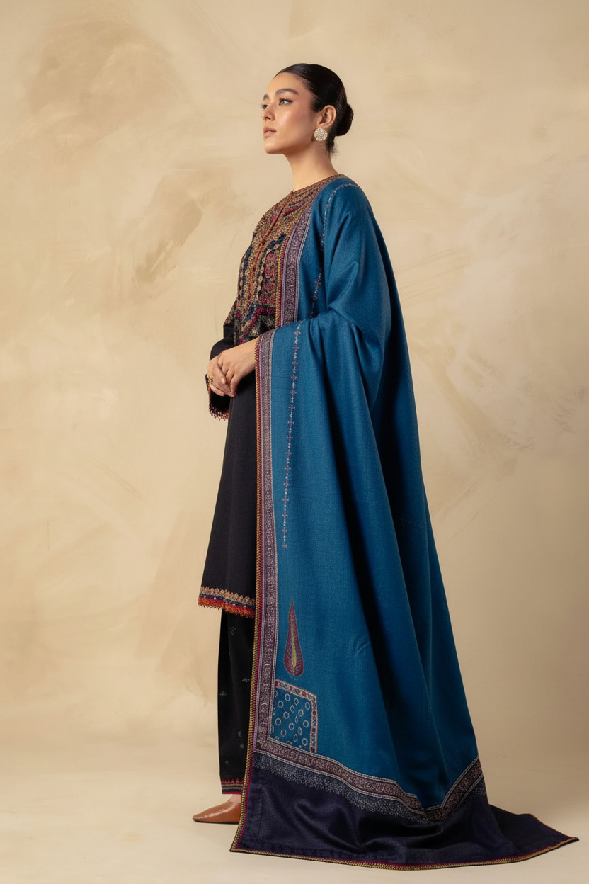 Enhanced 2K Black Teal Embroidered Outfit - 266x400